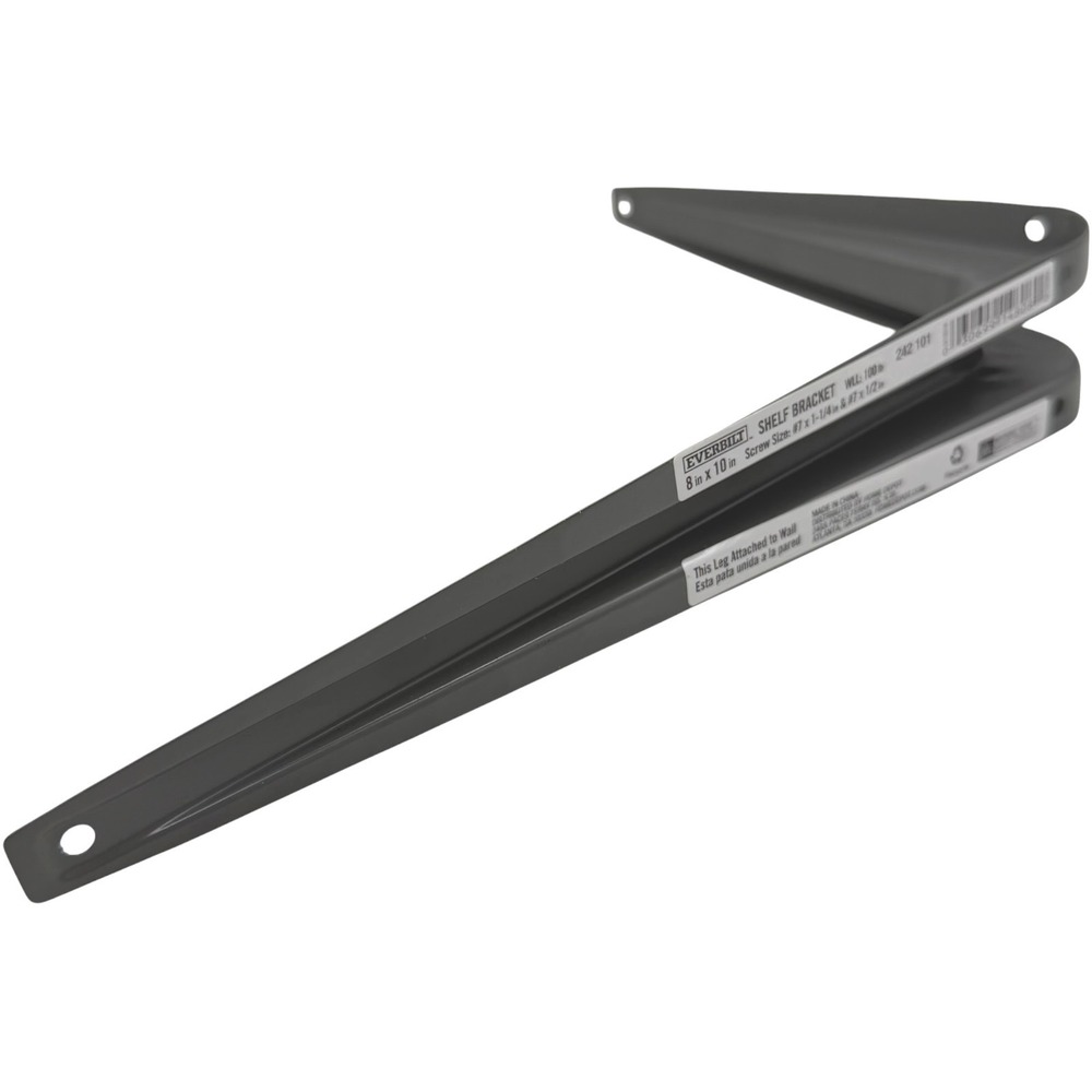 Everbuilt 242 101 Shelf Bracket 8x10 Grey Steel 100lb Load Limit New